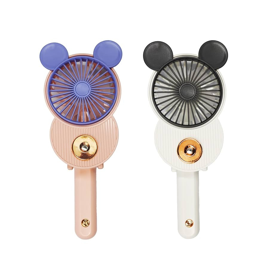 LACOVIA Cute Mouse Misting Mini Fan, Handheld Portable USB Rechargeable Fan with 3 Adjustable Spe... | Amazon (US)