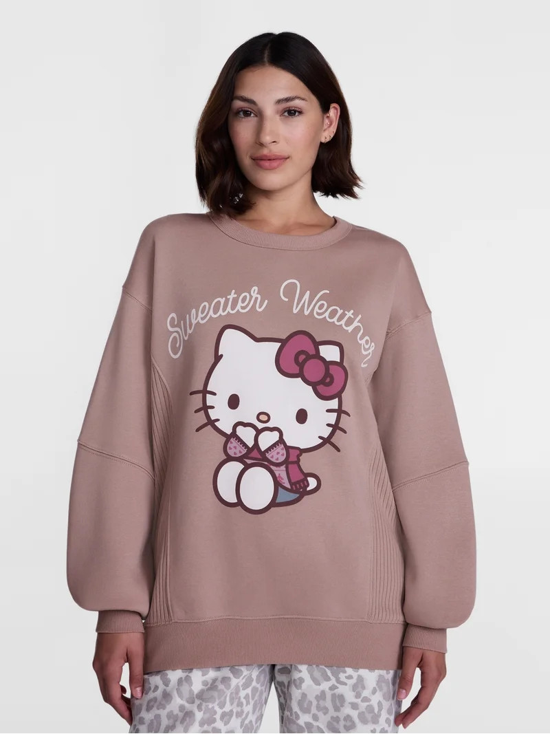 Hello Kitty Women's Graphic Sleep Top with Long Sleeves, Sizes XS-3XL | Walmart (US)