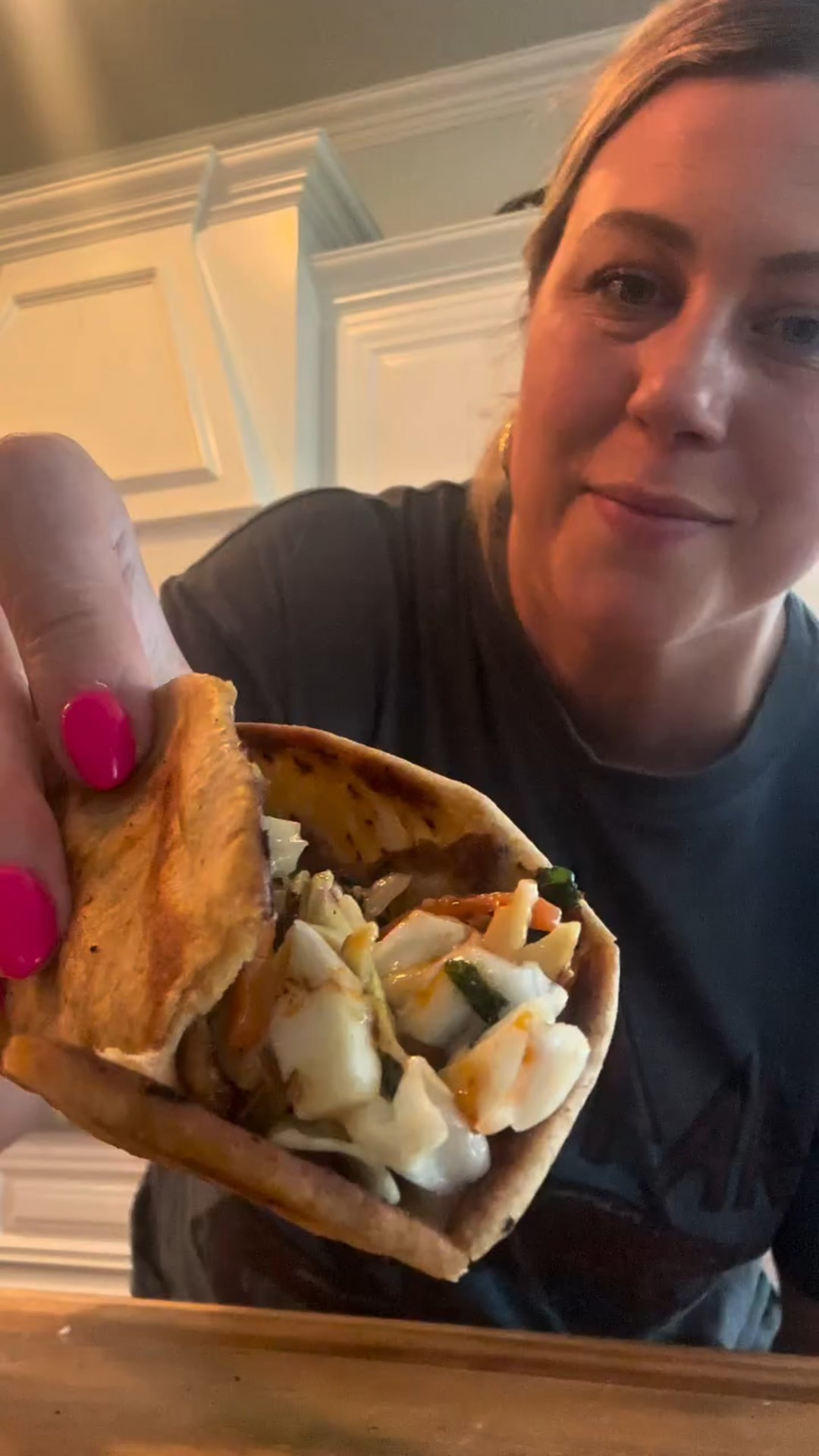 Crunchy Asian Chicken Salad Smash Tacos are the best recipe when you’ve got 20 minutes and need to throw together a quick dinner! Comment CRUNCH below for the full recipe! ❤️

Ingredients:
•1 package @josephspitabread 
•1 lb ground chicken 
•3-4 garlic cloves, minced
•1/4 cup chopped cilantro 
•1 tablespoon @flybyjing crunchy chili oil 
•1 bag Asian Crunchy Chicken Salad mix from @yourtaylorfarms 
•1-2 tablespoons @terradelyssa olive oil

In a bowl, mix your chicken, crunchy chili oil, garlic and cilantro while your flattop griddle is heating up. Spread the chicken in a thin layer over your pita bread, and top with olive oil. Cook the chicken pita face down for on medium high heat for about 10 minutes. Flip and cook for 2 minutes, just to get good flavor on the pita. Remove from the griddle, and cover. While those are resting, mix up your bagged salad and make your sauce. 

Sauce Ingredients 
•1/3 cup @kikkomanusa soy sauce
•1 garlic clove, minced
•1 tablespoon rice wine vinegar 
•juice from 1 lime 
•1/4 cup peanut butter 

For the sauce, shake everything together in a jar until all incorporated. Top your smash tacis with your salad mix, a drizzle of sauce, fresh squeezed lime, and a dash of crunchy chili oil! 

Enjoy Friends!!!!! 

#easyrecipes #weeknightrecipes #tacos #pitabread #asianrecipes