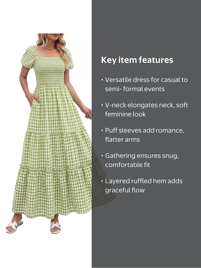 Women\u2019s Pretty Garden SHORT SLEEVE MINI CAP DRESS - PUFF SLEEVE DRESS | Walmart (US)