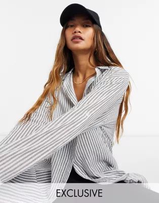 Iisla & Bird Exclusive striped shirt in black and white stripe | ASOS (Global)