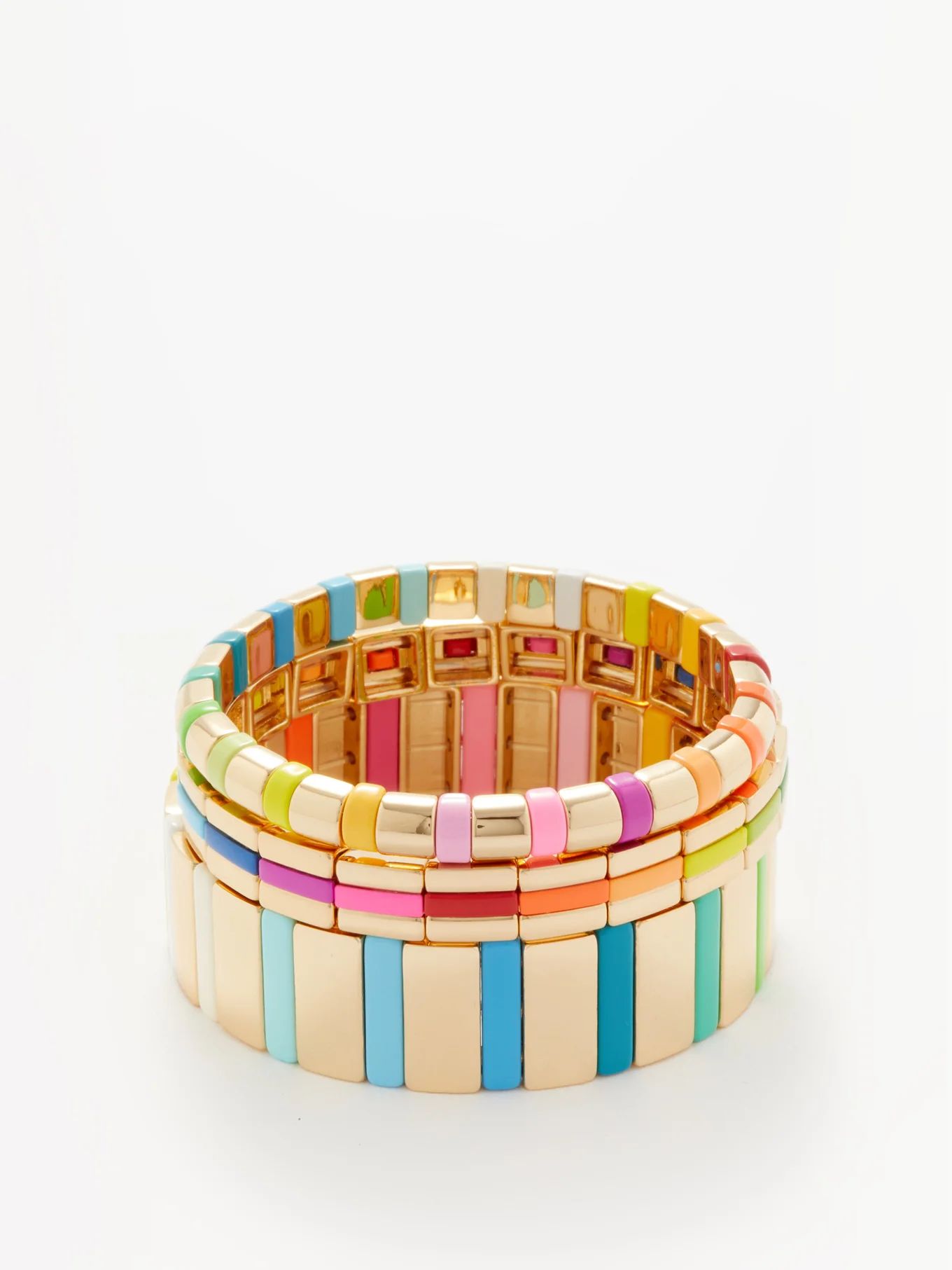 Golden Rainbows Candy enamel bracelet set | Roxanne Assoulin | Matches (US)