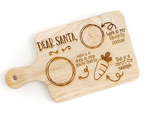 Engraved Santa Snack Tray, Child Christmas Gift, Christmas Eve Tradition, Wooden Milk and Cookie ... | Amazon (US)
