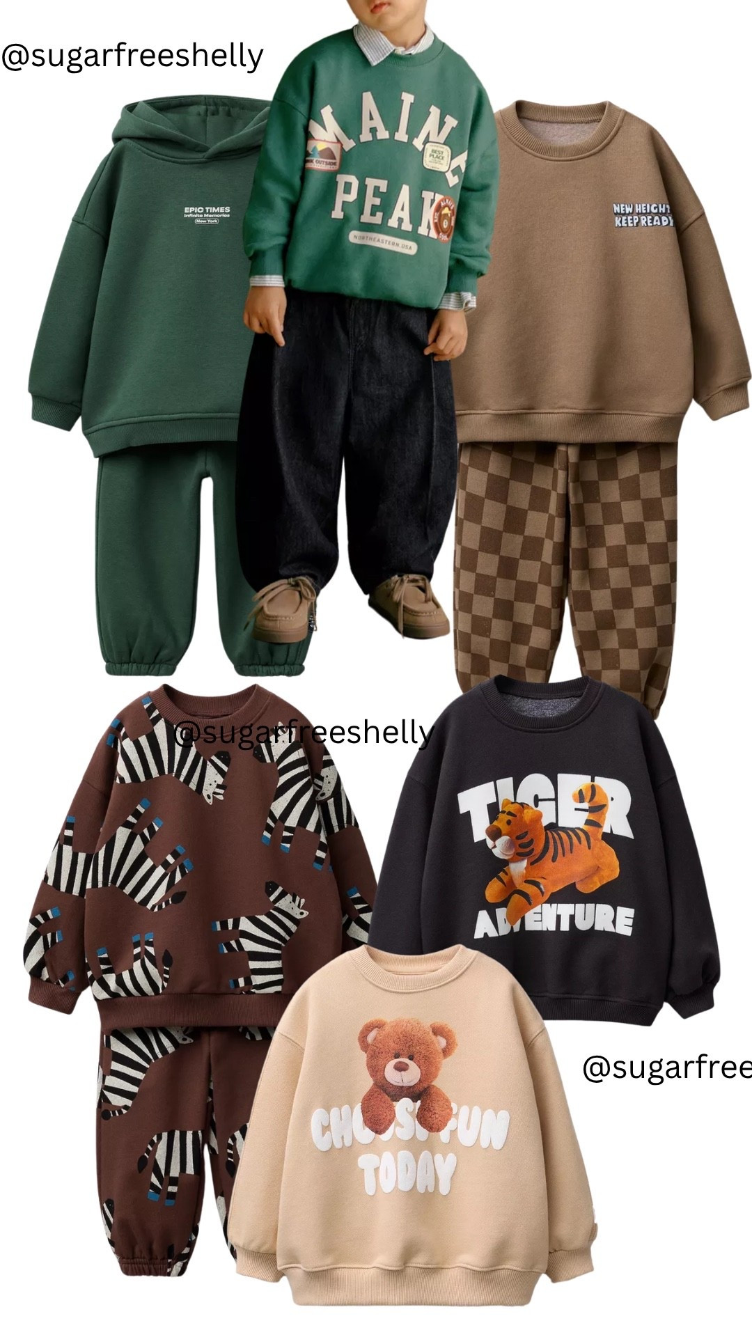 Game day ready outfits! Nothing like a cute sweat set to make dressing up easier 👦🏻🧒🏻