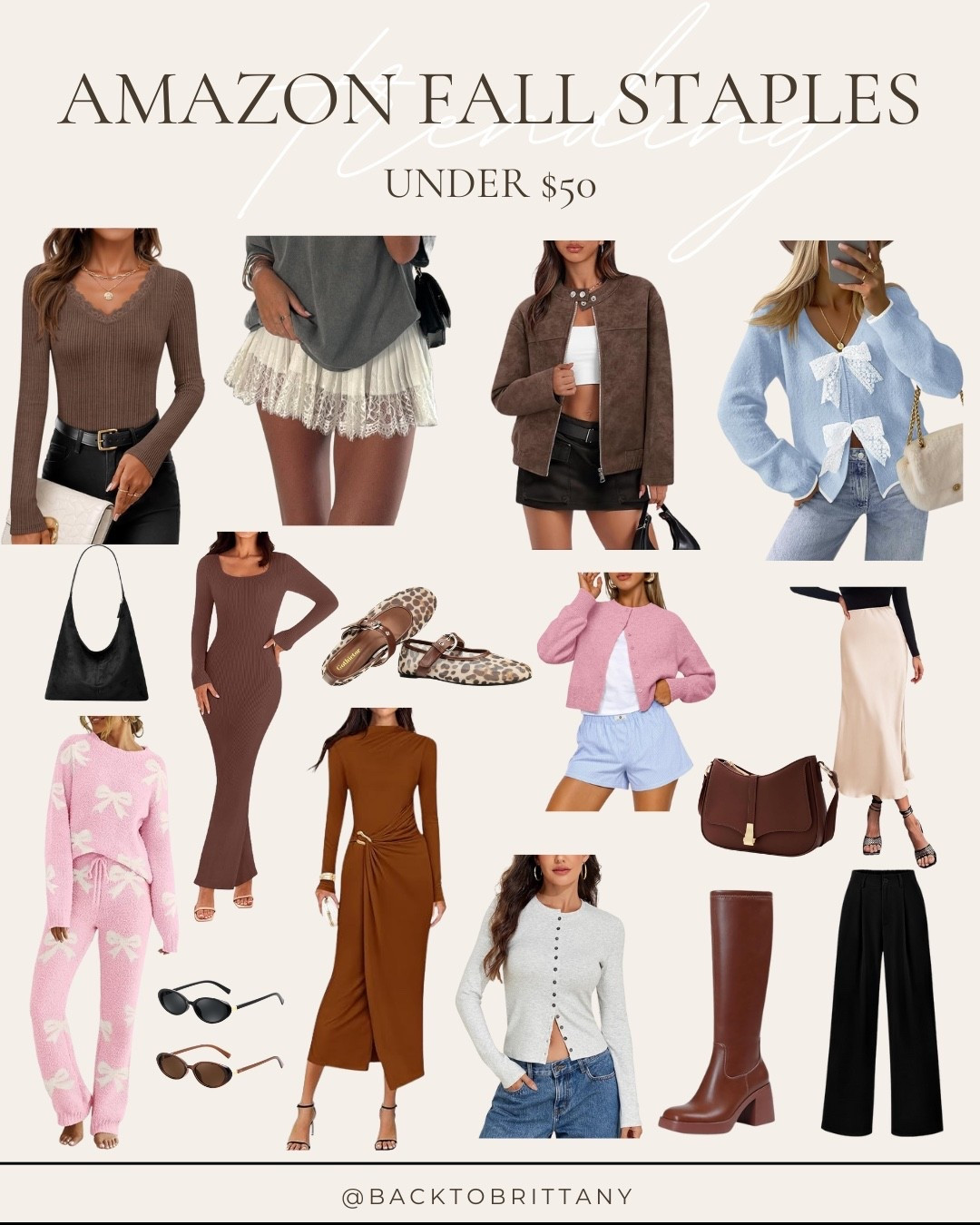 Amazon fall staples
Winter fashion from Amazon
Fall fashion inspo
Affordable fall fashion from Amazon
Trouser pants
Bow pajamas
Bow sweater
Lace skirt
Sweater dress
Brown aesthetic 
Fall sunglasses
Fall wardrobe staples
Fall cardigan 

#LTKSeasonal #LTKFindsUnder50 #LTKootd