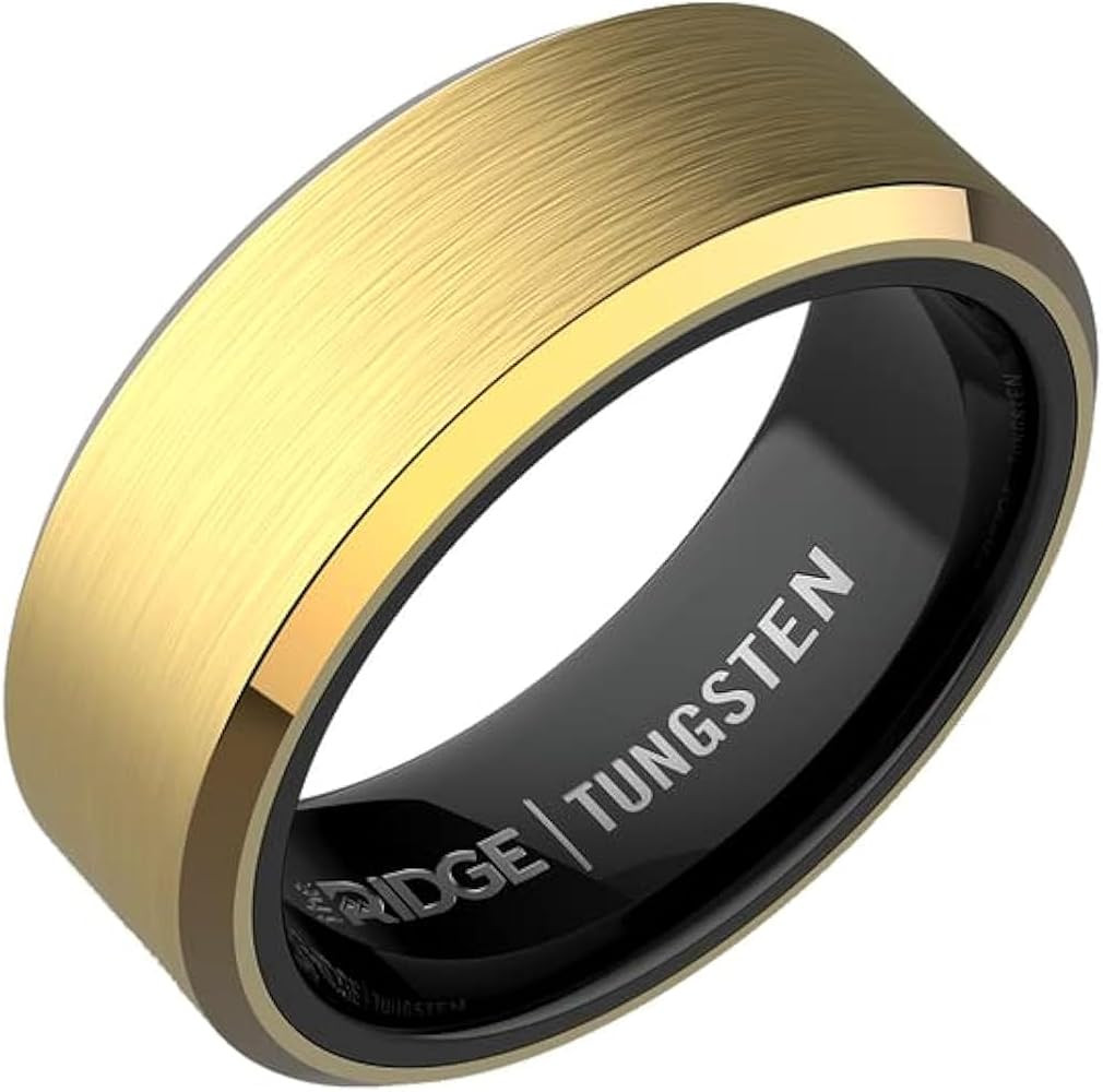 The Ridge Tungsten Rings For Men - Mens Wedding Band - Strong, Durable, and Scratch-Resistant Bev... | Amazon (US)
