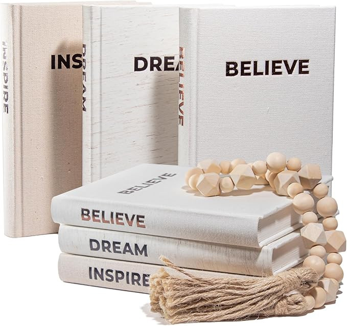 Dabster Guys Decorative Books for Home Decor - Linen Decor Books with Inspirational Design - Shel... | Amazon (US)