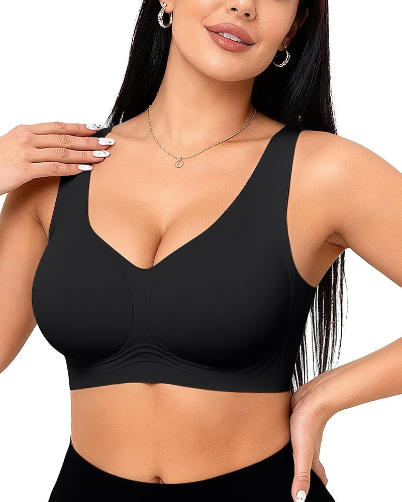 Vertvie Womens Jelly Wireless Bras Seamless T-Shirt Bra No Underwire Full Coverage Pullover Brale... | Amazon (US)
