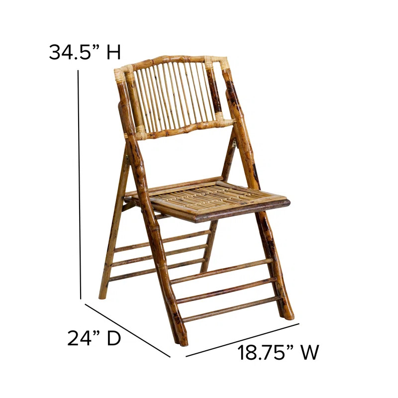 Elliott Bamboo Wood Folding Chair - Event Folding Chair - Commercial Folding Chair (Set of 4) | Wayfair North America