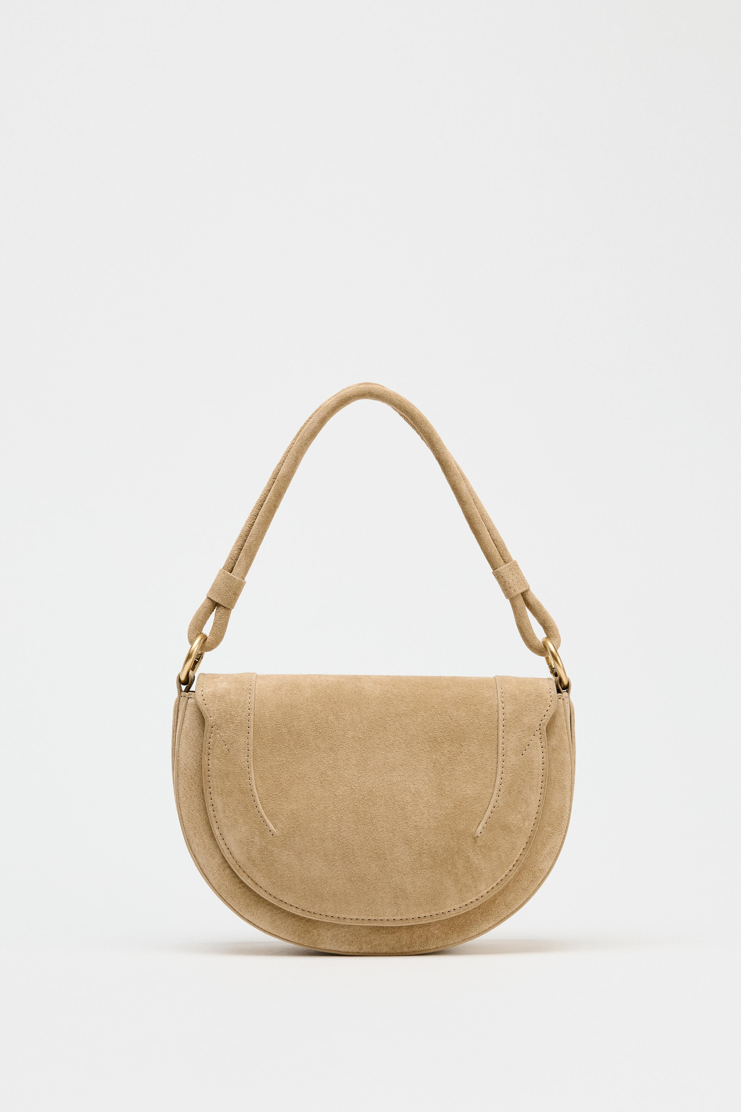 DOUBLE HANDLE LEATHER CROSSBODY BAG | Zara US