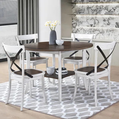 Exquisite Round Dining Furniture Set Comprising 1 Table And 4 Chairs, Perfect For Enhancing Any Dining Or Living Space. | Wayfair North America