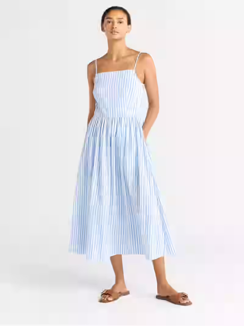 Free Assembly Women's Square Neck Cotton Maxi Dress, Sizes XS-XXL | Walmart (US)