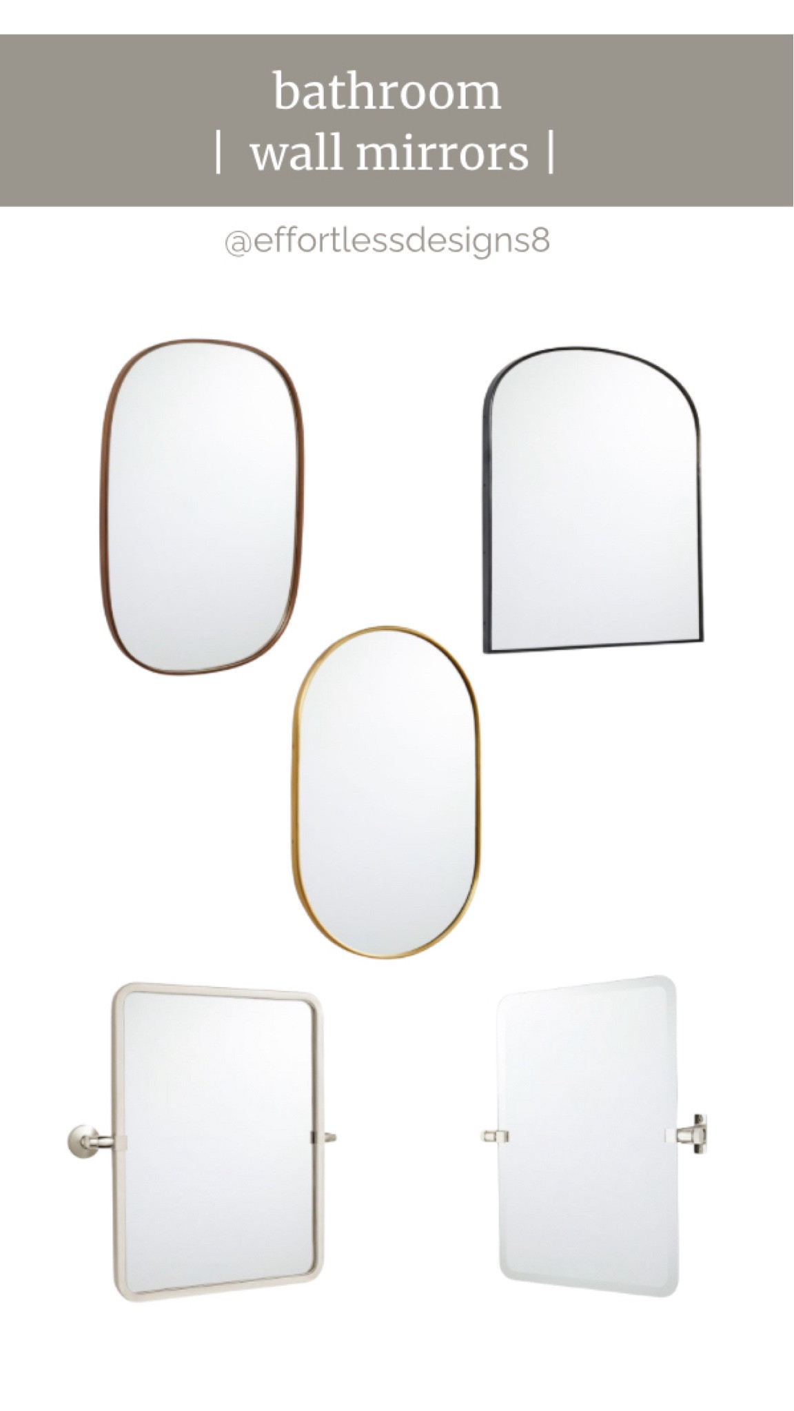 Simple bathroom mirrors from Rejuvenation for your next home remodel.

#interiordesign #home #bathroomdesign #wallmirrors #interiors #simpledesign

#LTKHome