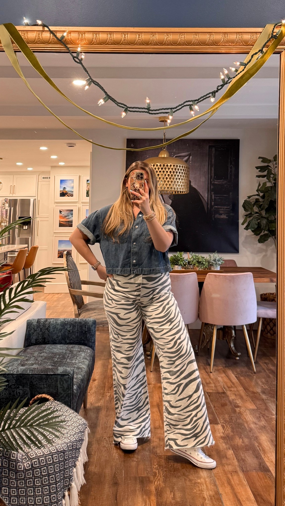 Easy spring outfit! These zebra jeans are just amazing! So soft & comfortable. Wearing a large top & size 30 jeans. 

#LTKootd #LTKSeasonal #LTKMidsize