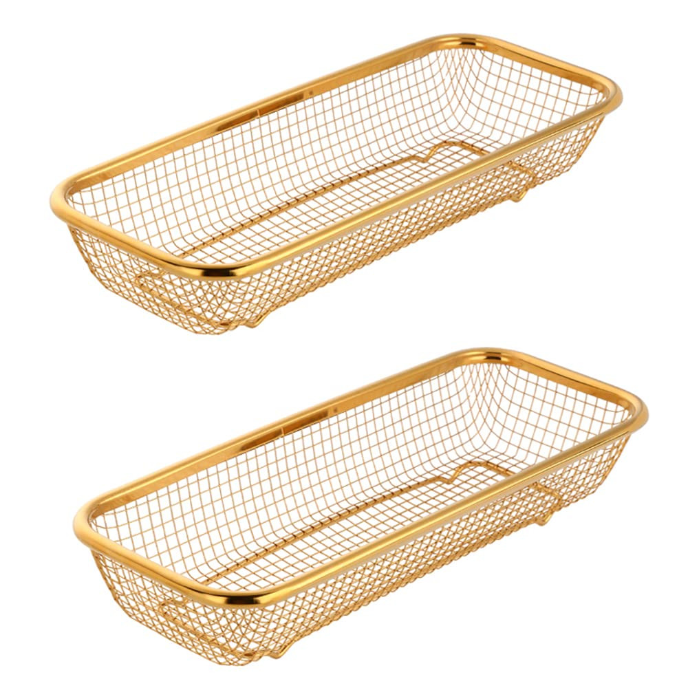 Gold Kitchen Drawer Organizer, Stackable Mesh Storage Baskets, Stainless Steel Silverware Organiz... | Amazon (US)