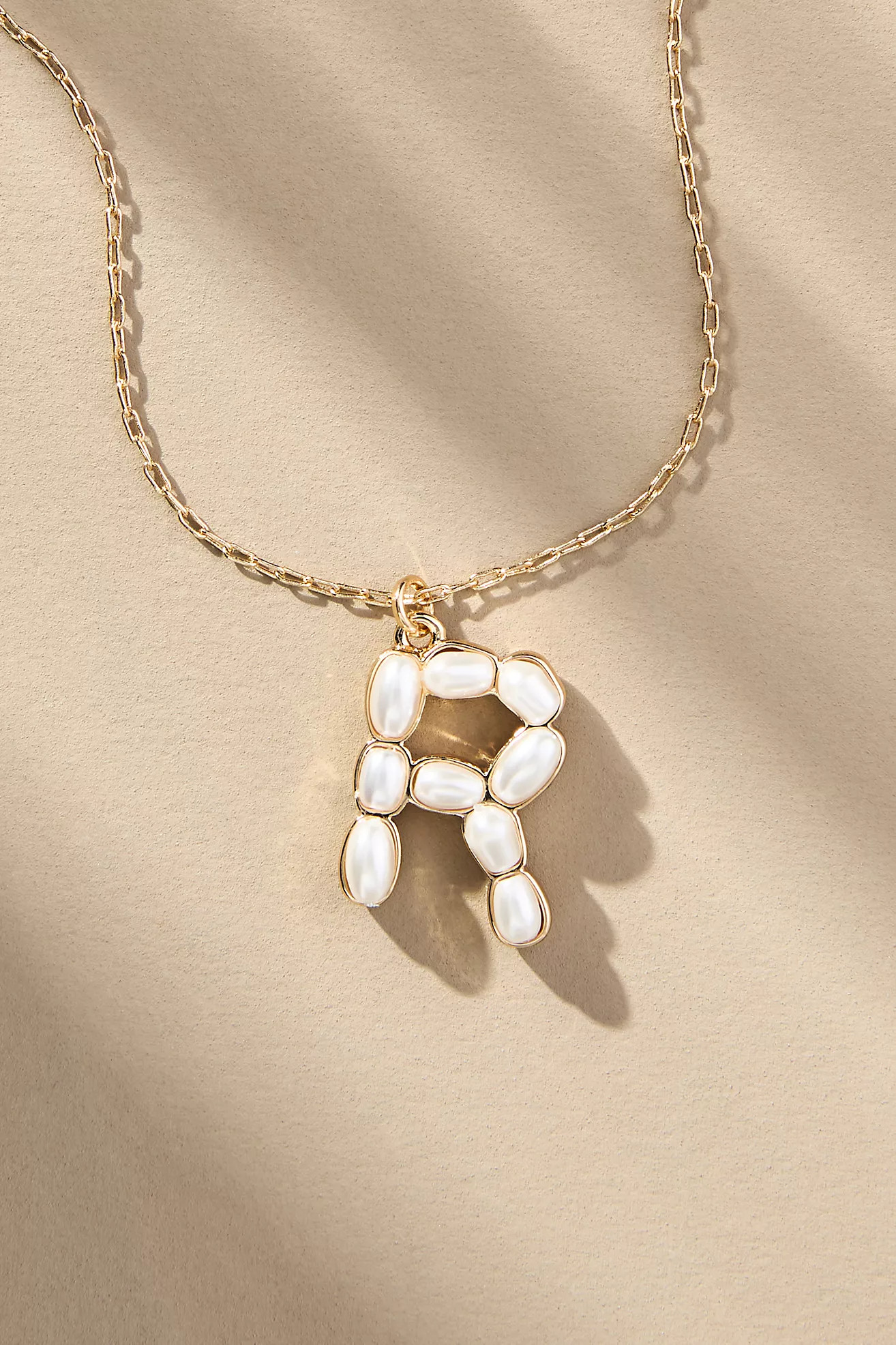 Pearl Monogram Chain Necklace | Anthropologie (US)