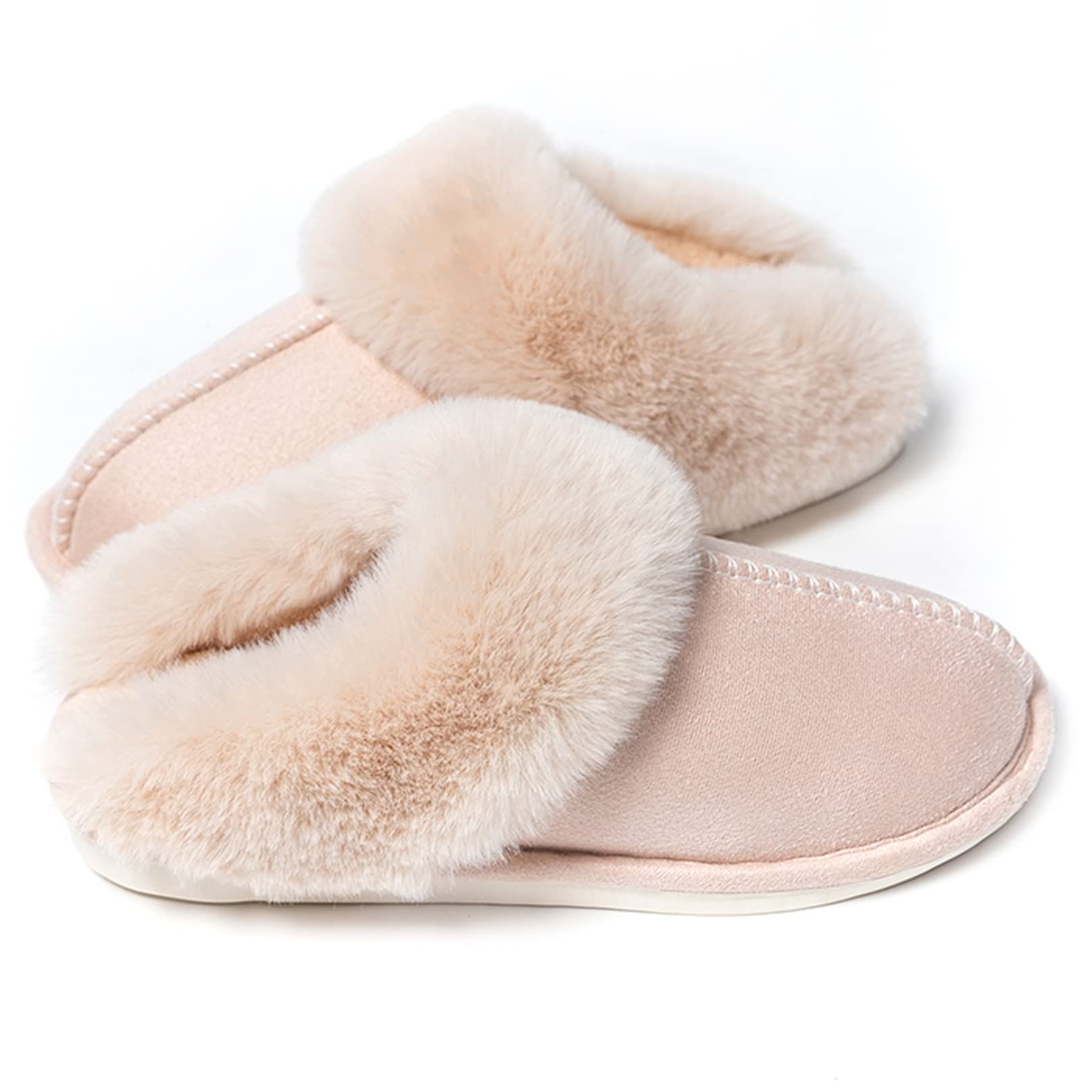 WATMAID Women's House Slippers Memory Foam Fluffy Soft Slippers, Slip on Winter Warm Shoes for Women | Amazon (US)