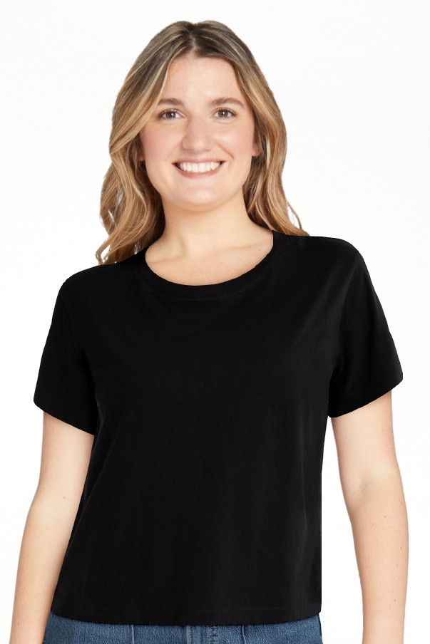Free Assembly Women's and Women's Plus Cotton Cropped Boxy Tee with Short Sleeves, Sizes XS-4X | Walmart (US)