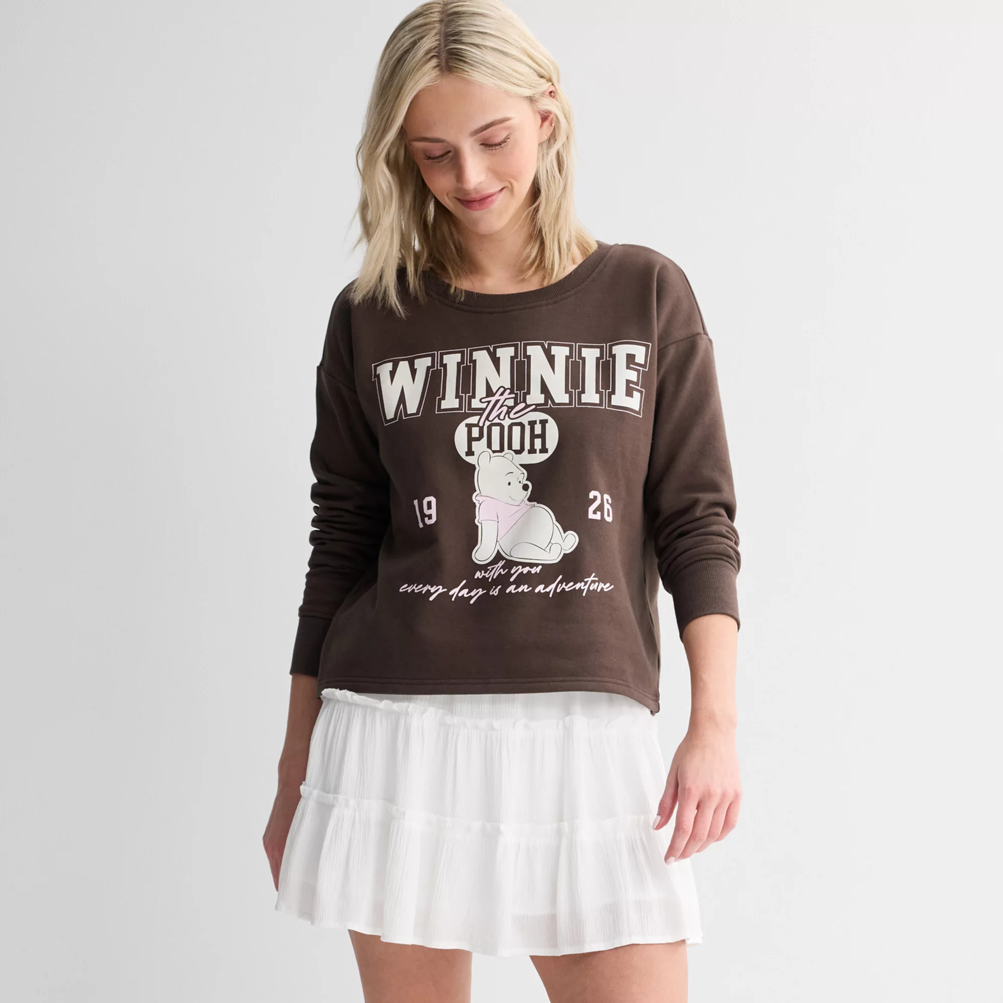 Juniors' Long Sleeve Cropped Sweatshirt | Kohl's