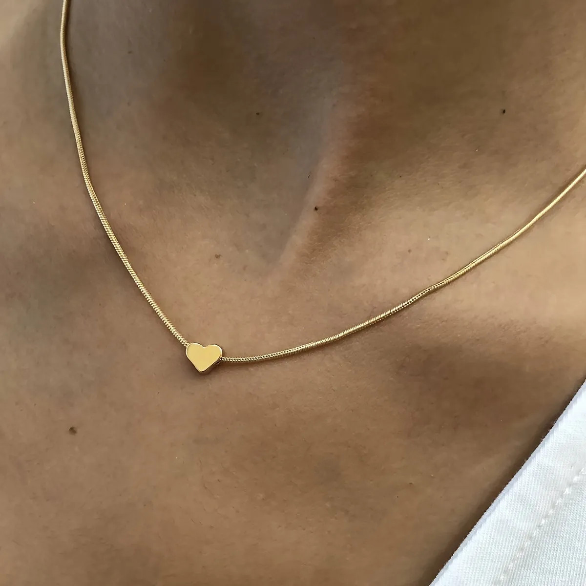 Simple Love Heart Alloy Necklace Elegant Party Jewelry Accessories For Women | Temu Affiliate Program