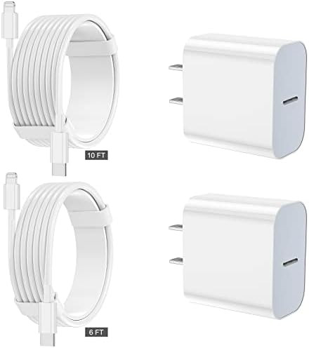 iPhone Fast Charger 4Pack [MFi Certified] 20W 2pcs Apple Type C Wall Charger Block with 6FT&10FT ... | Amazon (US)