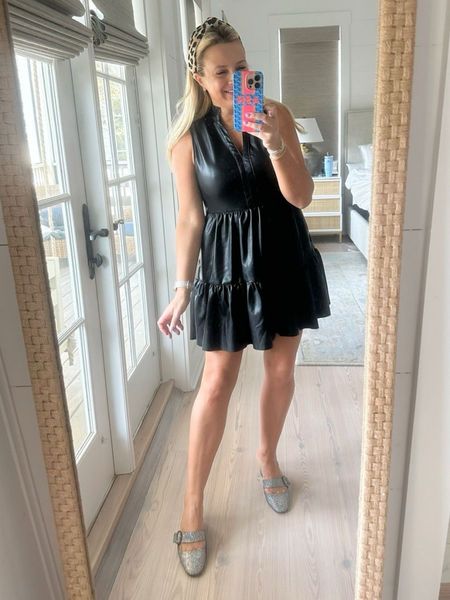 Cutest faux leather dress! Wearing size small. It runs short so if you’re tall, size up. Dress and shoes are on sale now!

#LTKsalealert #LTKfindsunder100 #LTKstyletip