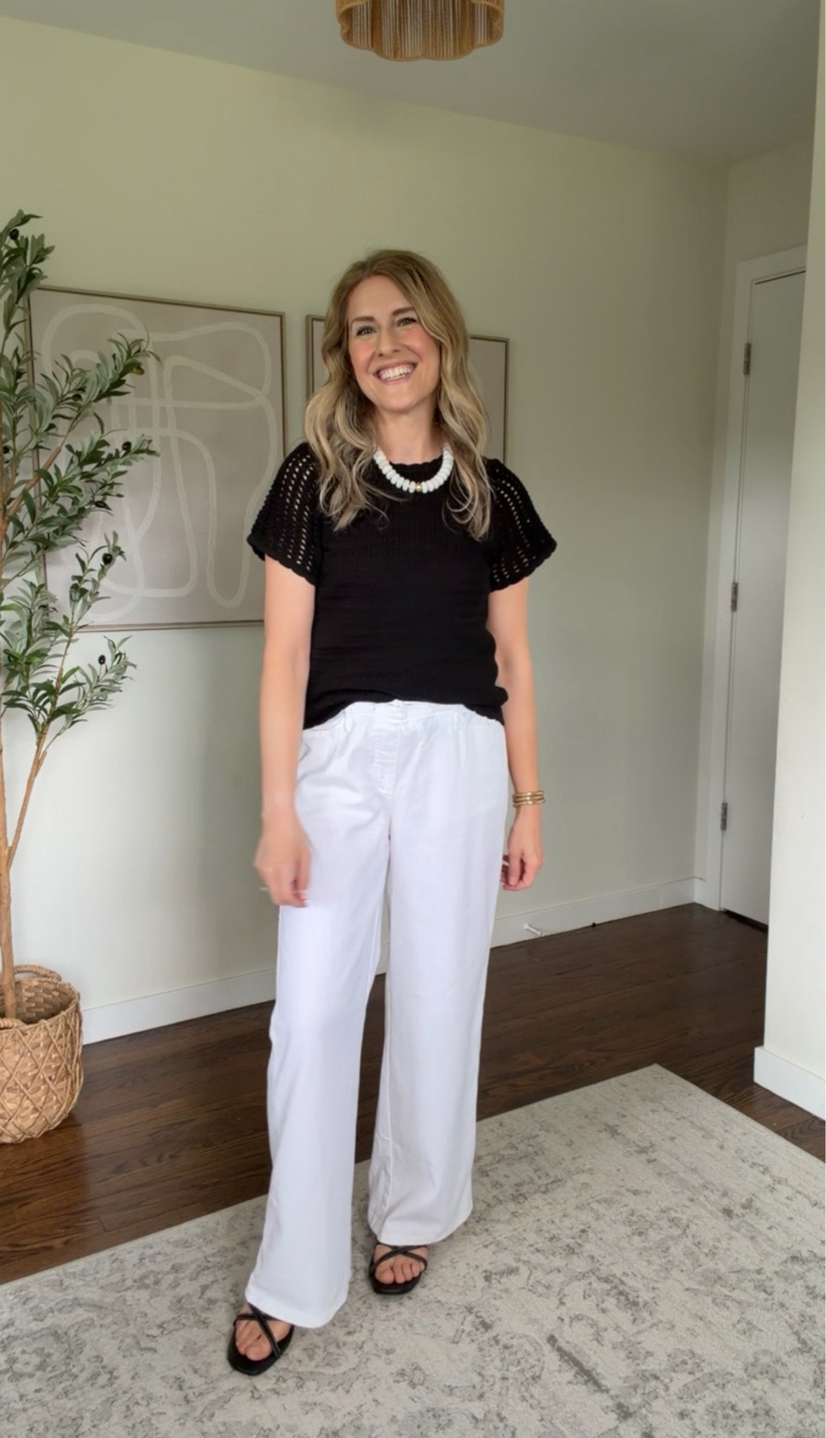 Found these pants in juniors and they’re great! $17, I sized up to medium. Mid rise drawstring and elastic waist. Tall girl friendly. Size small top. #walmartfashion

#LTKOver40