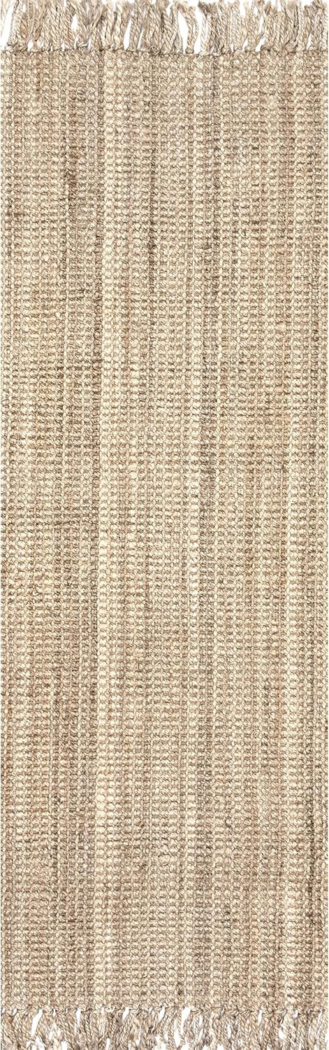 nuLOOM Hand Woven Chunky Natural Jute Farmhouse Runner Rug, 2 ft 6 in x 12 ft | Amazon (US)