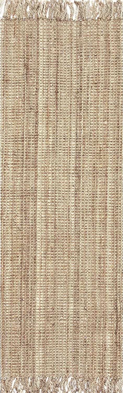 nuLOOM Hand Woven Chunky Natural Jute Farmhouse Runner Rug, 2 ft 6 in x 12 ft | Amazon (US)