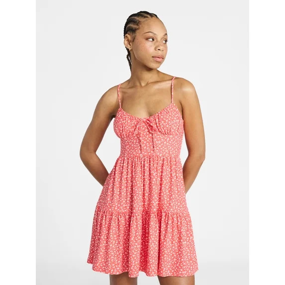 No Boundaries Tiered Mini Dress, Women's & Women's Plus XXS-4X | Walmart (US)