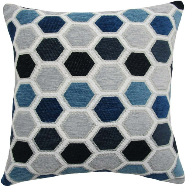 Better Homes & Gardens Blue Hexagon Decorative Throw Pillow, 18" x 18", Blue | Walmart (US)