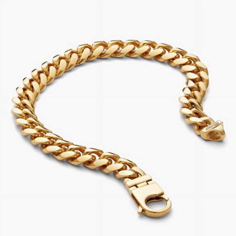 14K Gold/ Filled Cuban Link Bracelet 8mm Unisex. | Walmart (US)