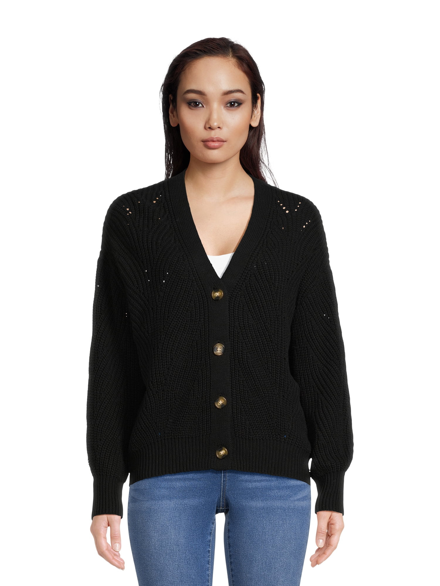 Time and Tru Women's Boyfriend Cardigan | Walmart (US)