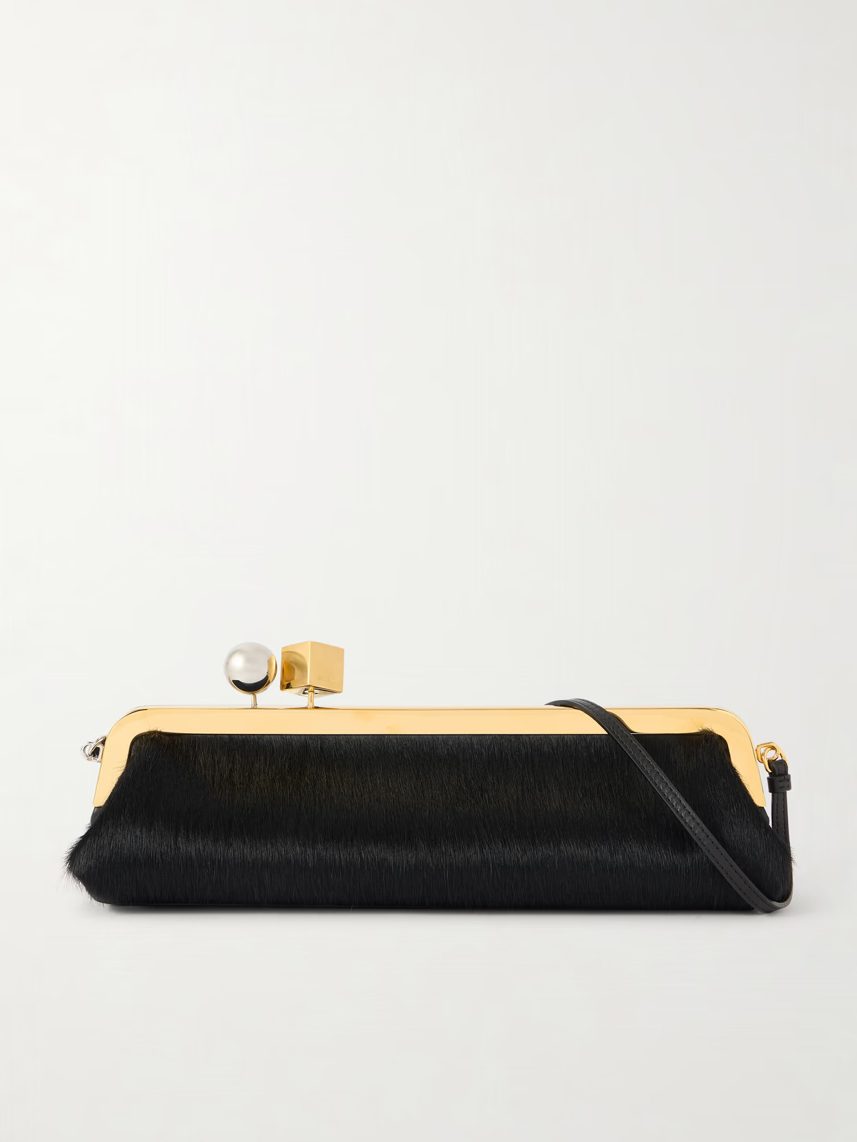 Jacquemus - Salon Calf Hair Clutch - Black | NET-A-PORTER (US)