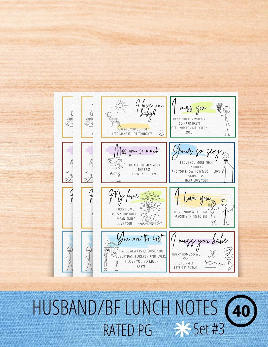 Husband Lunch Notes set #3 | Etsy (US)