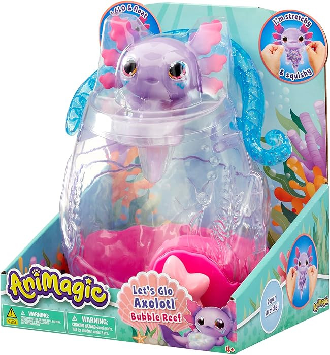 Animagic Let's Glo Axolotl Bubble Reef| Squishy Water Toy Floats and Glows | Ages 4+ | Amazon (US)