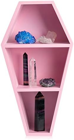 Amazon.com: Manny's Mysterious Oddities Coffin Shelf - Spooky Gothic Decor for The Home - Pink Ha... | Amazon (US)
