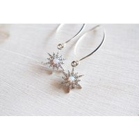 Silver Opal Starburst Earrings | Etsy (US)