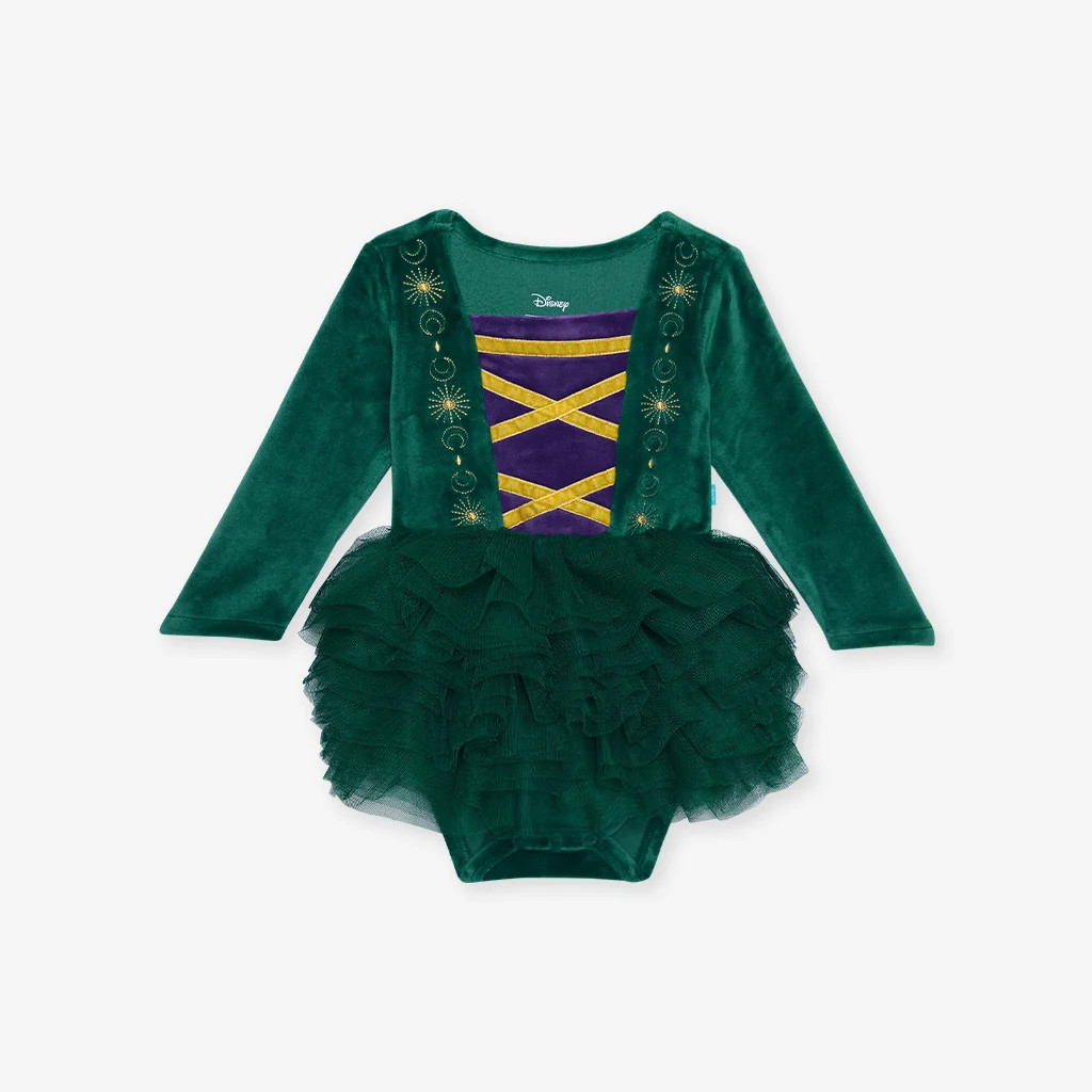 Witch Green Girl Tulle Onesie | Disney Hocus Pocus Winifred | Posh Peanut