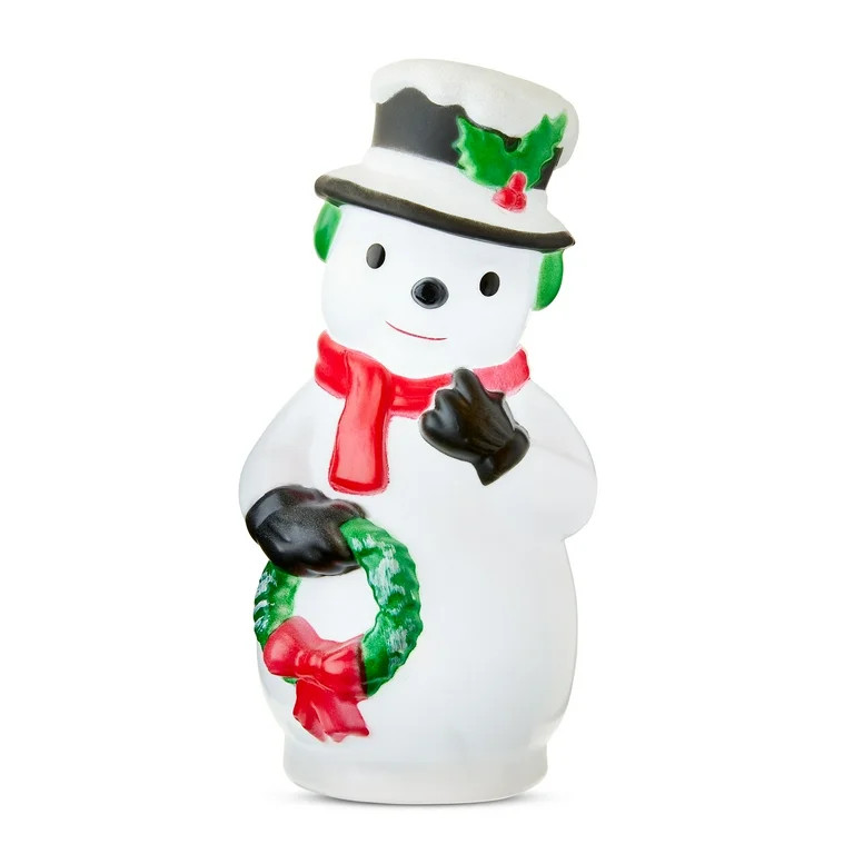 Light-up Indoor Christmas White Snowman Blow Mold, 11 in, by Holiday Time | Walmart (US)