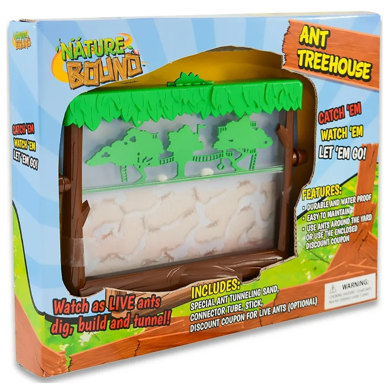 Nature Bound: Ant Treehouse - Insect Habitat Kit, Tunneling Sand, Connector Tube, Feeding Stick, ... | Walmart (US)
