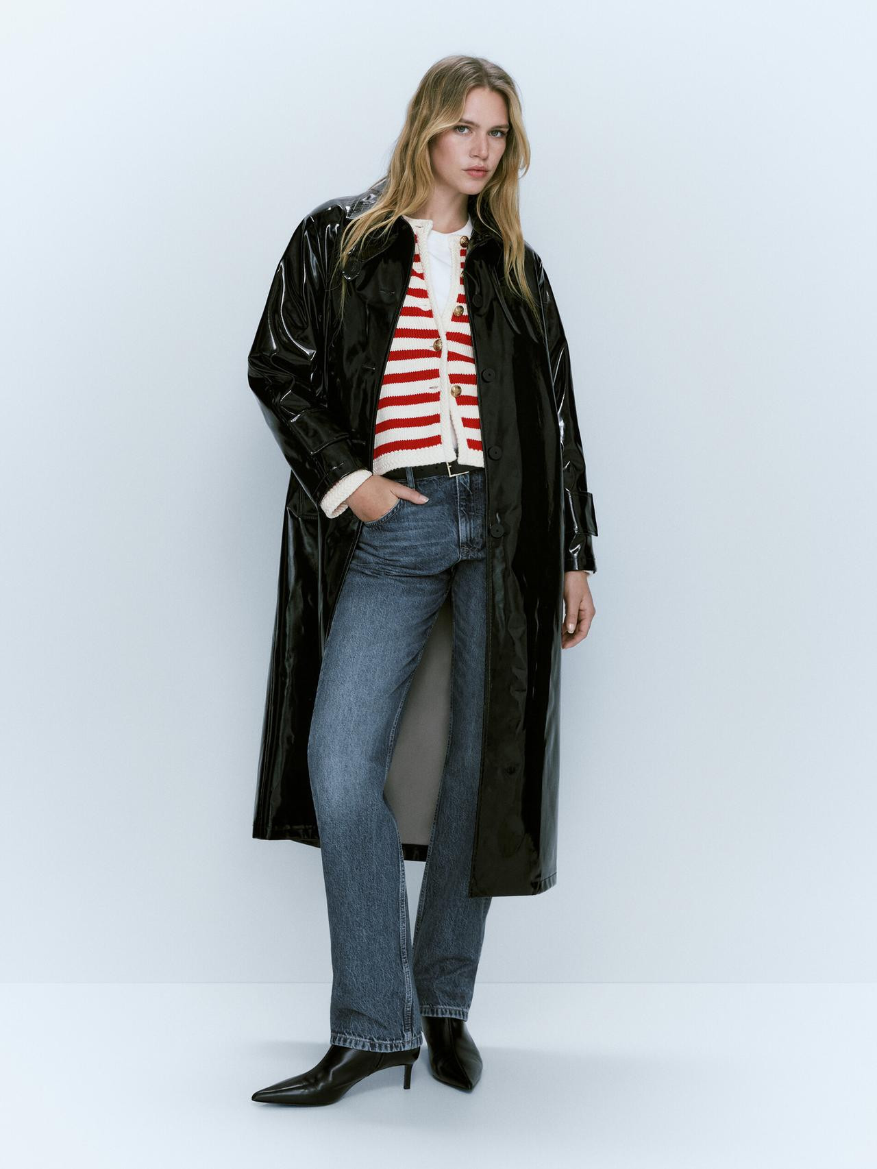 Striped knit cardigan with buttons | Massimo Dutti US