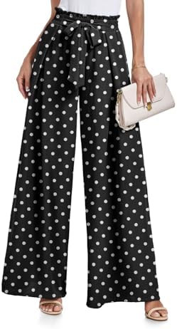 Lepunuo Wide Leg Pants for Women High Waisted Palazzo Pants Work Casual Flowy Tie Knot Trousers w... | Amazon (US)