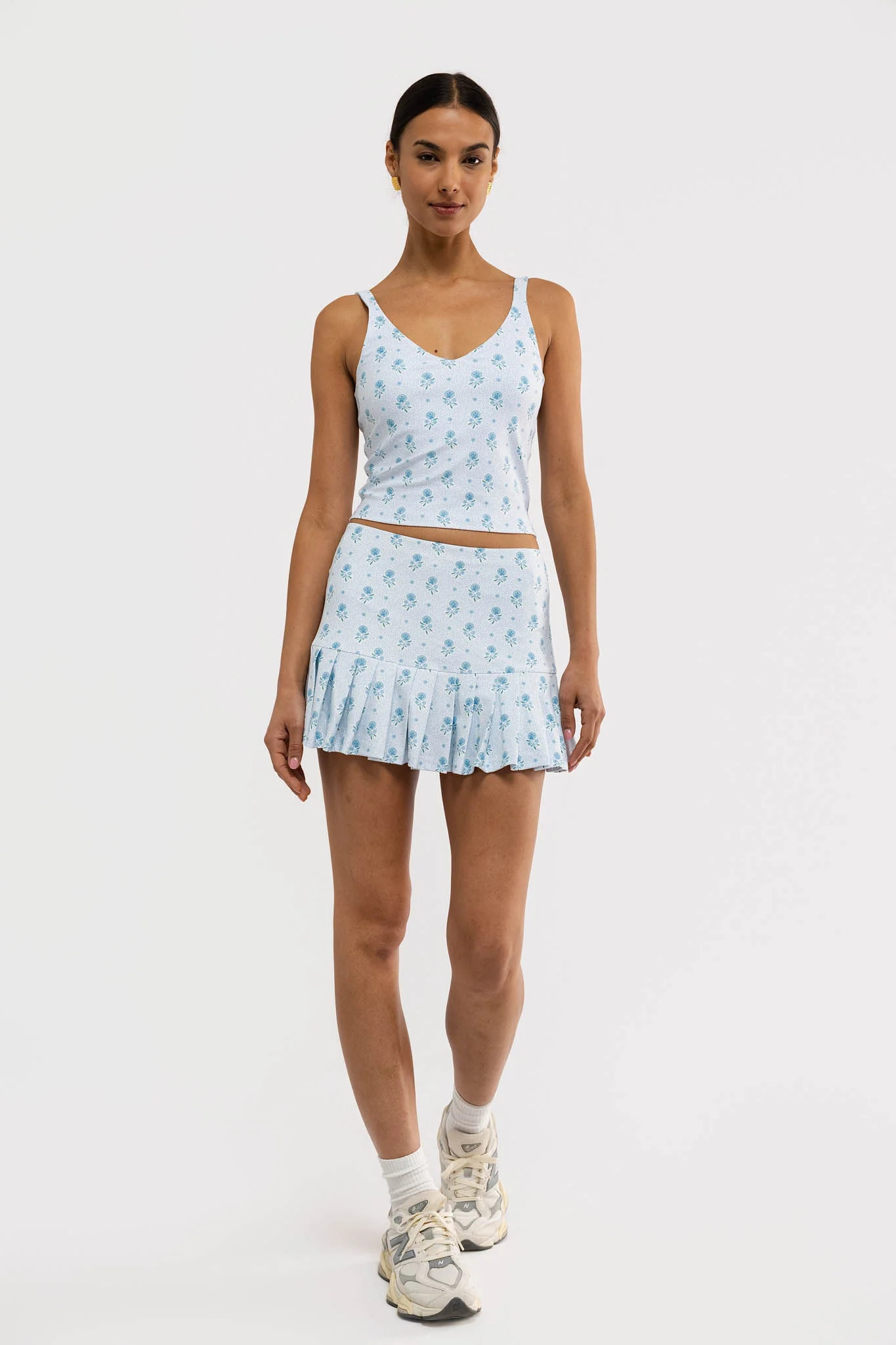 Soline Tank - Blue Dot Floral | Smith and Quinn