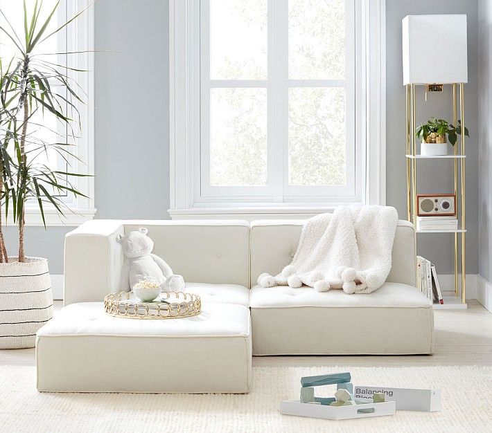 Piped Cushy Sectional Set | Pottery Barn Kids