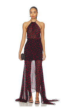 Ronny Kobo Tilda Dress in Black Red from Revolve.com | Revolve Clothing (Global)