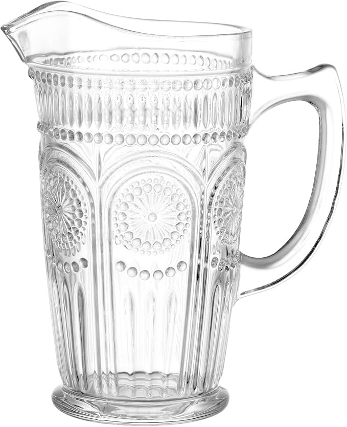 MDLUU Vintage Glass Pitcher, Glass Carafe, Bar Mixing Pitcher Glassware, Water Carafe Jug for Bev... | Amazon (US)