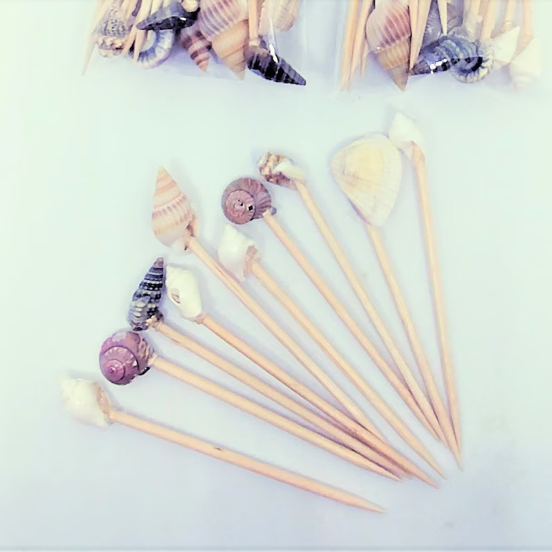 Shell Cocktail Toothpicks - Set of 50 - Etsy | Etsy (US)