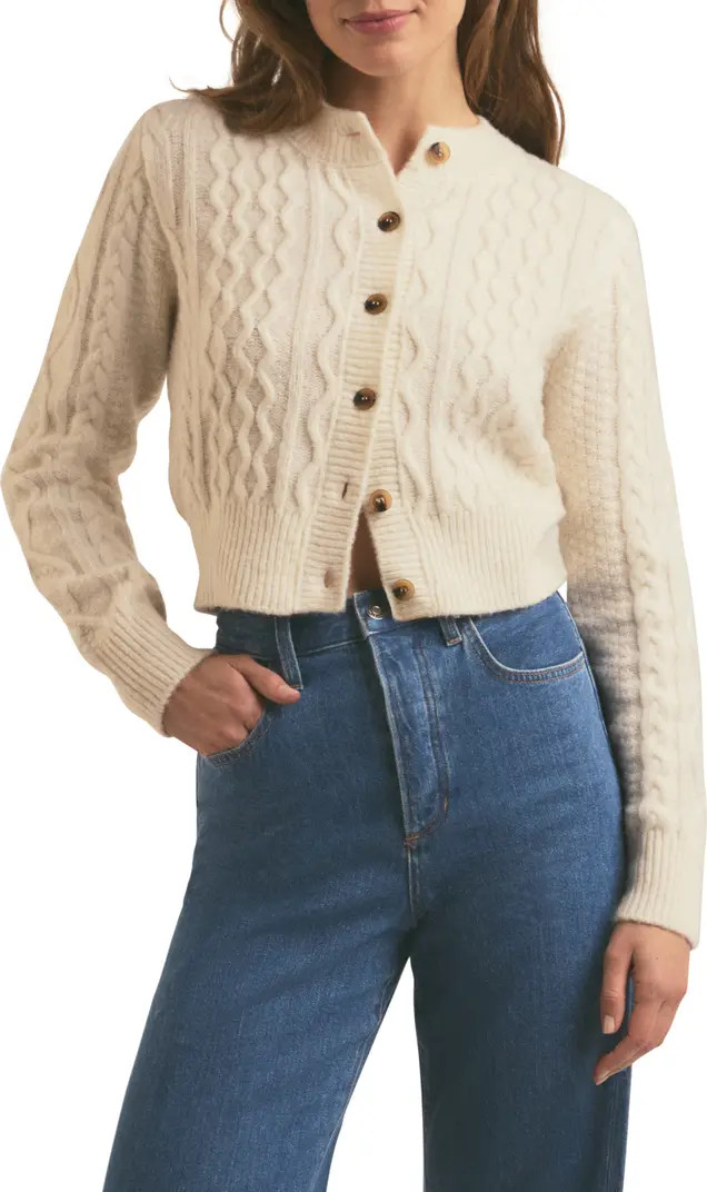 Wool & Cashmere Blend Cable Cardigan | Nordstrom