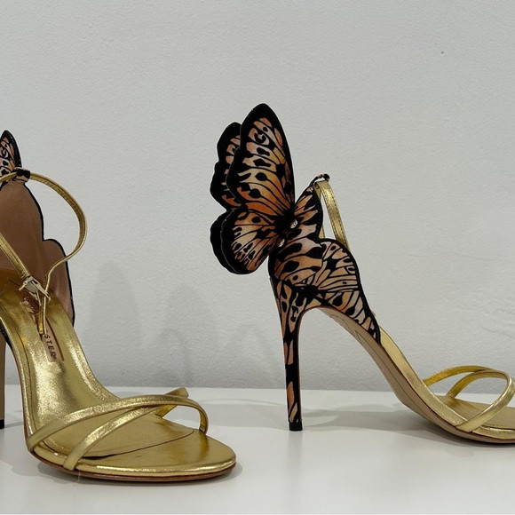 Sophia Webster Metallic Gold Heels with Butterfly Design | Poshmark